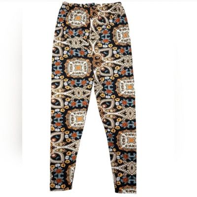 Plus Sized Pull On Mixed Print Floral Leggings